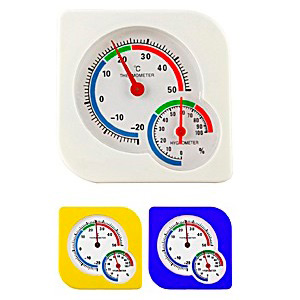 Термометр с гигрометром механический Kromatech квадратный, с подставкой