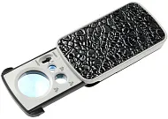 Лупа складная Veber 10x/20x/30x, с подсветкой (774-3ZX)