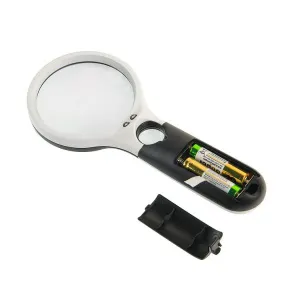 Лупа на ручке Veber 3/20х, 75/22 мм, с подсветкой (6902), изображение 2